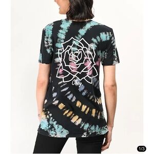 Obey Mira Rosa Black, Purple, Teal & Gold Tie Dye T-Shirt